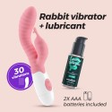 VIBRADOR COM ESTIMULADOR DE CLITÓRIS GUMMIE ROSA E LUBRIFICANTE À BASE DE ÁGUA INCLUÍDO CRUSHIOUS