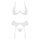 CONJUNTO DE 3 PEÇAS ROSE BRANCO BEAUTY NIGHT FASHION