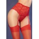 CINTO DE LIGAS E TANGA COM MEIAS CR-4718 VERMELHO CHILIROSE