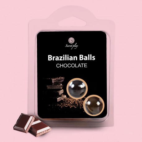 BOLAS LUBRIFICANTES BEIJÁVEIS BRAZILIAN BALLS SABOR A CHOCOLATE 2 x 4GR